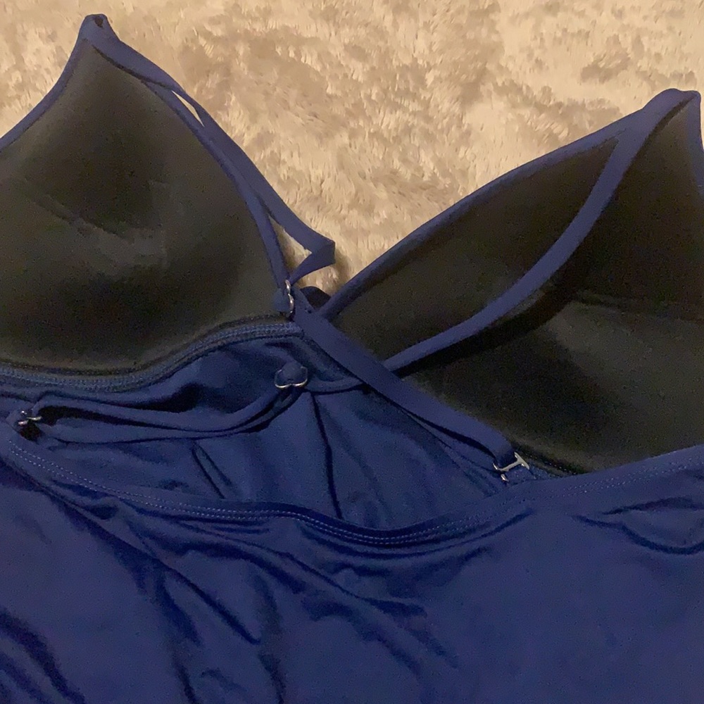 Navy Blue Ruched Tankini - Picture 10 of 10